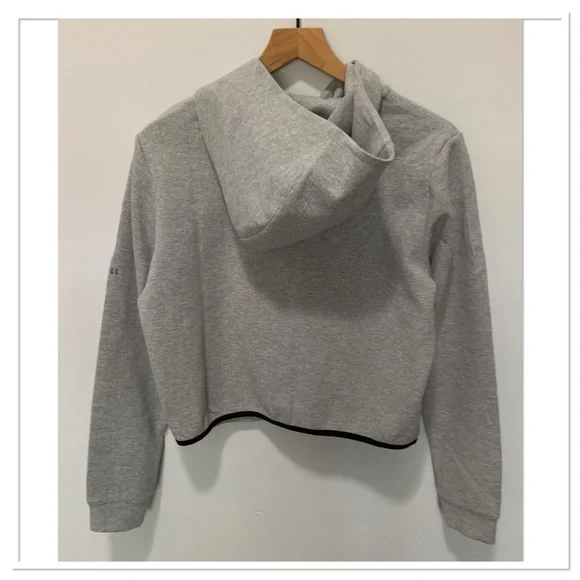 NWT NOBULL Zip Up Hooded Athletic Jacket Heathered Gray Size Small - Picture 4 of 9